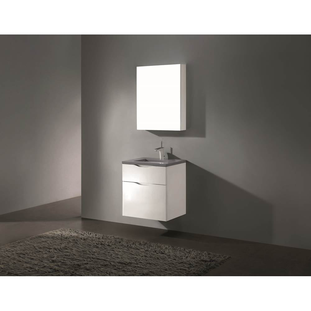 Madeli - Madeli Bolano 24'' Wall hung Vanity Cabinet White Finish - White