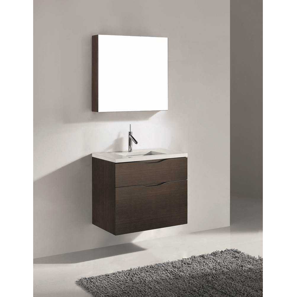 Madeli - Madeli Bolano 30'' Wall hung Vanity Cabinet Walnut Finish - Walnut