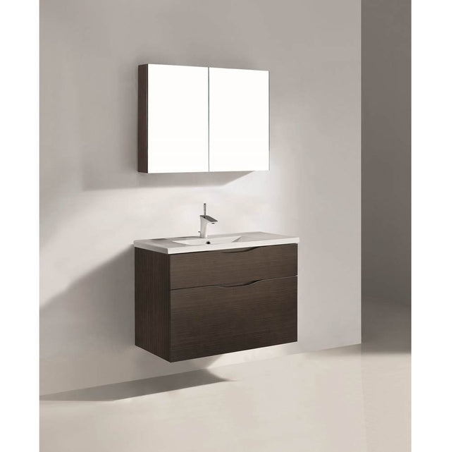 Madeli - Madeli Bolano 36'' Wall hung Vanity Cabinet Walnut Finish - Walnut