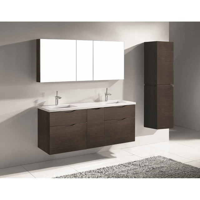 Madeli - Madeli Bolano 60D'' Wall hung Vanity Cabinet Walnut Finish - Walnut
