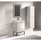 Madeli - Madeli Milano 24'' Free Standing Vanity Cabinet White/HW: Matte Black(MB) - White With Matte Black