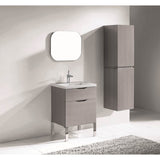 Madeli - Madeli Milano 24'' Free Standing Vanity Cabinet Ash Grey/HW: Brushed Nickel(BN) - Ash Gray With Brushed Nickel
