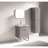 Madeli - Madeli Milano 24'' Free Standing Vanity Cabinet Ash Grey/HW: Brushed Nickel(BN) - Ash Gray With Brushed Nickel