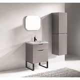 Madeli - Madeli Milano 24'' Free Standing Vanity Cabinet Ash Grey/HW: Matte Black(MB) - Ash Gray With Matte Black
