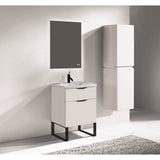 Madeli - Madeli Milano 24'' Free Standing Vanity Cabinet White/ Matte Black(MB) - White With Matte Black