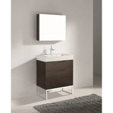 Madeli - Madeli Milano 30'' Free Standing Vanity Cabinet Walnut/HW: Brushed Nickel(BN) - Walnut With Brushed Nickel