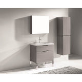 Madeli - Madeli Milano 30'' Free Standing Vanity Cabinet Ash Grey/HW: Brushed Nickel(BN) - Ash Gray With Brushed Nickel