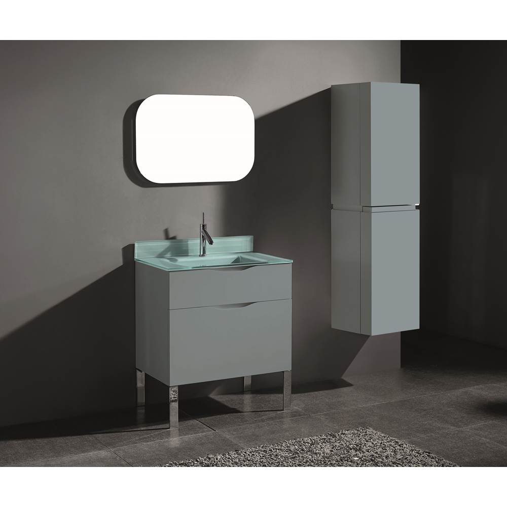 Madeli - Madeli Milano 30'' Free Standing Vanity Cabinet Studio Grey/HW: Brushed Nickel(BN) - Studio Gray With Brushed Nickel