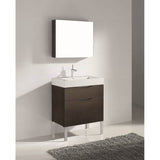 Madeli - Madeli Milano 30'' Free Standing Vanity Cabinet Walnut/HW: Polished Chrome(PC) - Walnut With Polished Chrome