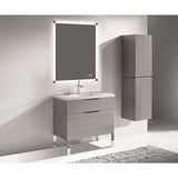 Madeli - Madeli Milano 36'' Free Standing Vanity Cabinet Ash Grey/HW: Brushed Nickel(BN) - Ash Gray With Brushed Nickel