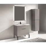 Madeli - Madeli Milano 36'' Free Standing Vanity Cabinet Ash Grey/HW: Matte Black(MB) - Ash Gray With Matte Black