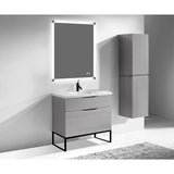 Madeli - Madeli Milano 42'' Free Standing Vanity Cabinet Ash Grey/HW: Matte Black(MB) - Ash Gray With Matte Black