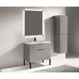 Madeli - Madeli Milano 42'' Free Standing Vanity Cabinet Ash Grey/HW: Matte Black(MB) - Ash Gray With Matte Black