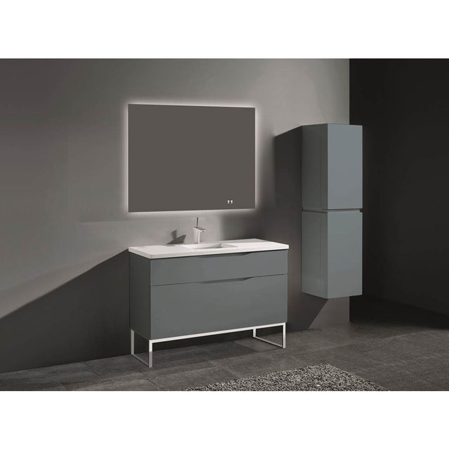 Madeli - Madeli Milano 48C'' Free Standing Vanity Cabinet Studio Grey/HW: Matte Black(MB) - Studio Gray With Matte Black