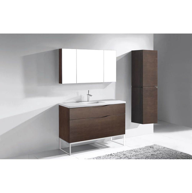 Madeli - Madeli Milano 48C'' Free Standing Vanity Cabinet Walnut/HW: Polished Chrome(PC) - Walnut With Polished Chrome
