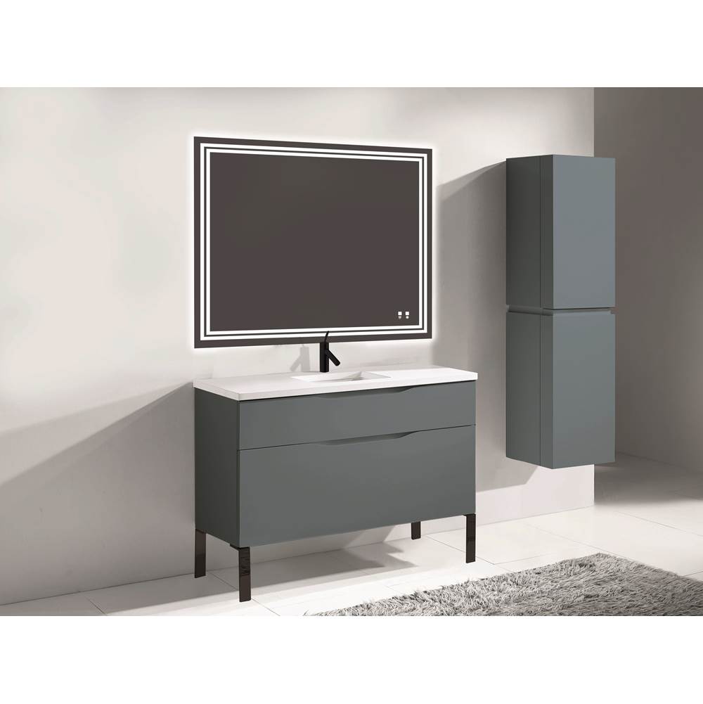 Madeli - Madeli Milano 48C'' Free Standing Vanity Cabinet Studio Grey/HW: Matte Black(MB) - Studio Gray With Matte Black