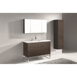 Madeli - Madeli Milano 48C'' Free Standing Vanity Cabinet Walnut/HW: Brushed Nickel(BN) - Walnut With Brushed Nickel