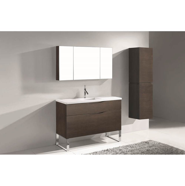 Madeli - Madeli Milano 48C'' Free Standing Vanity Cabinet Walnut/HW: Matte Black(MB) - Walnut With Matte Black