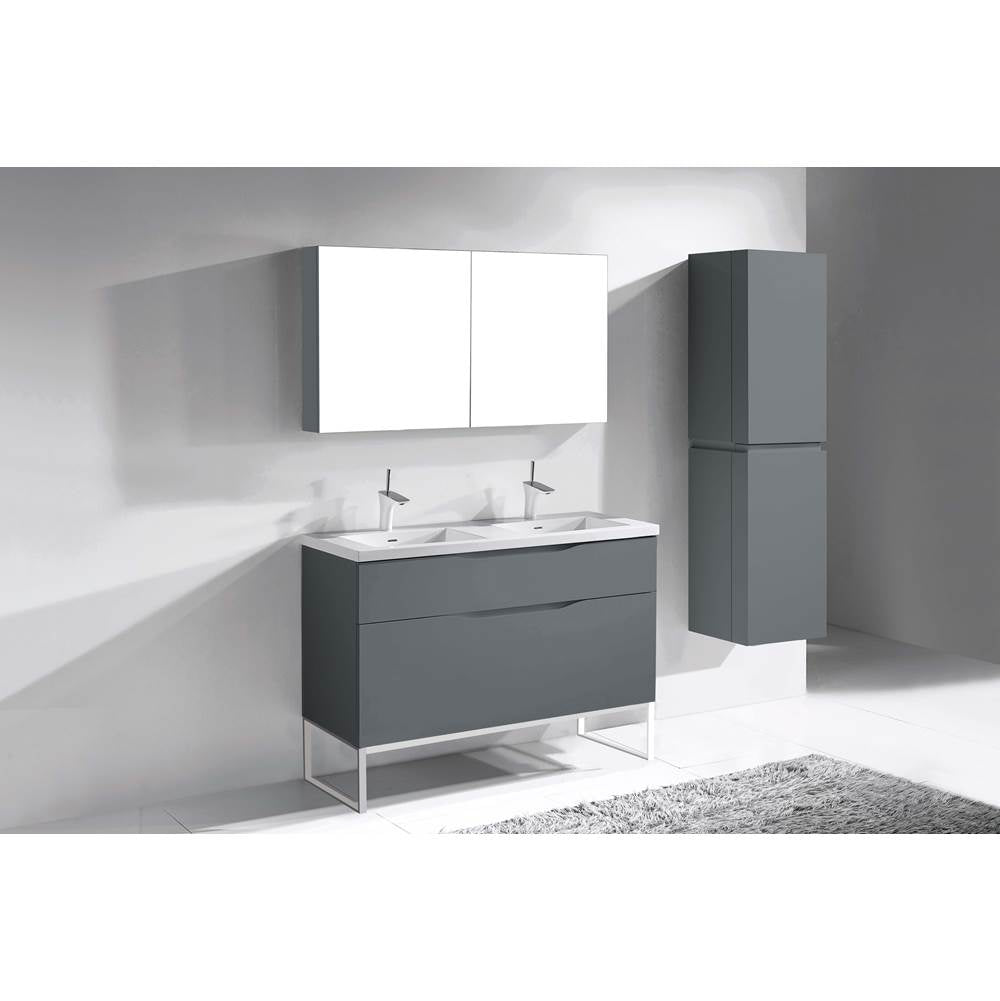 Madeli - Madeli Milano 48D'' Free Standing Vanity Cabinet Studio Grey/HW: Brushed Nickel(BN) - Studio Gray With Brushed Nickel
