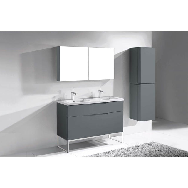 Madeli - Madeli Milano 48D'' Free Standing Vanity Cabinet Studio Grey/HW: Brushed Nickel(BN) - Studio Gray With Brushed Nickel