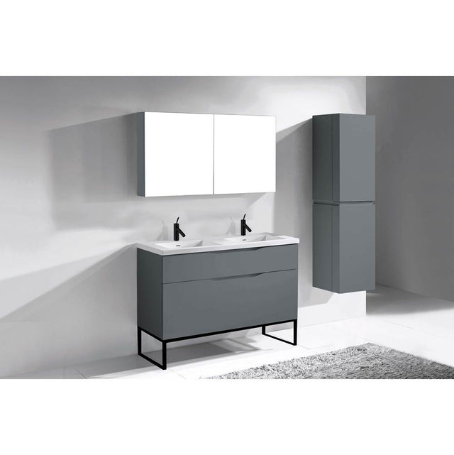 Madeli - Madeli Milano 48D'' Free Standing Vanity Cabinet Studio Grey/HW: Matte Black(MB) - Studio Gray With Matte Black