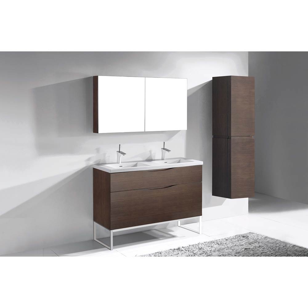 Madeli - Madeli Milano 48D'' Free Standing Vanity Cabinet Walnut/HW: Polished Chrome(PC) - Walnut With Polished Chrome
