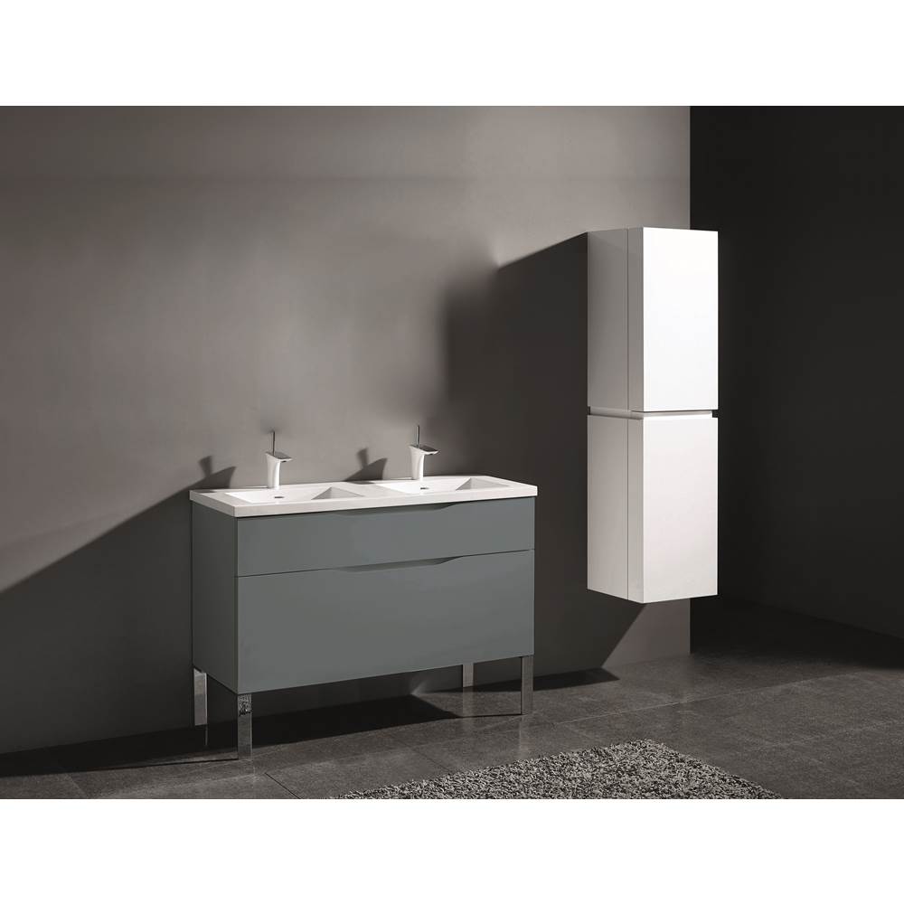 Madeli - Madeli Milano 48D'' Free Standing Vanity Cabinet Studio Grey/HW: Matte Black(MB) - Studio Gray With Matte Black