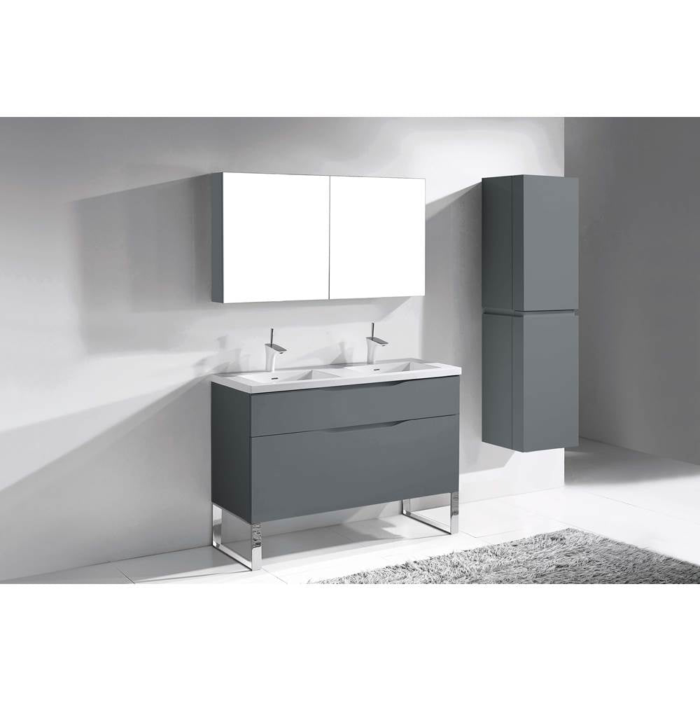 Madeli - Madeli Milano 48D'' Free Standing Vanity Cabinet Studio Grey/HW: Brushed Nickel(BN) - Studio Gray With Brushed Nickel