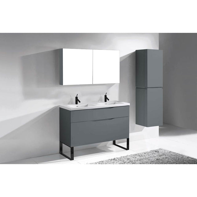 Madeli - Madeli Milano 48D'' Free Standing Vanity Cabinet Studio Grey/HW: Matte Black(MB) - Studio Gray With Matte Black