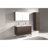 Madeli - Madeli Milano 48D'' Free Standing Vanity Cabinet Walnut/HW: Brushed Nickel(BN) - Walnut With Brushed Nickel