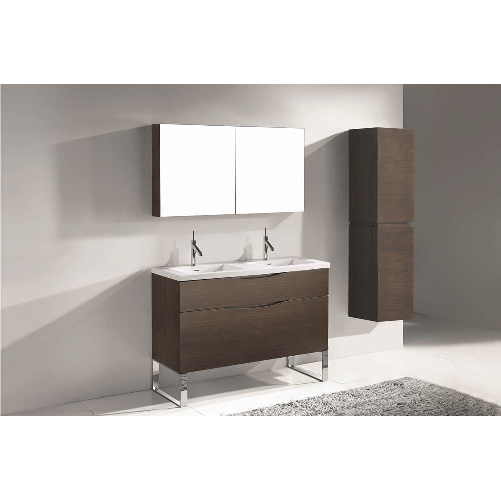 Madeli - Madeli Milano 48D'' Free Standing Vanity Cabinet Walnut/HW: Matte Black(MB) - Walnut With Matte Black