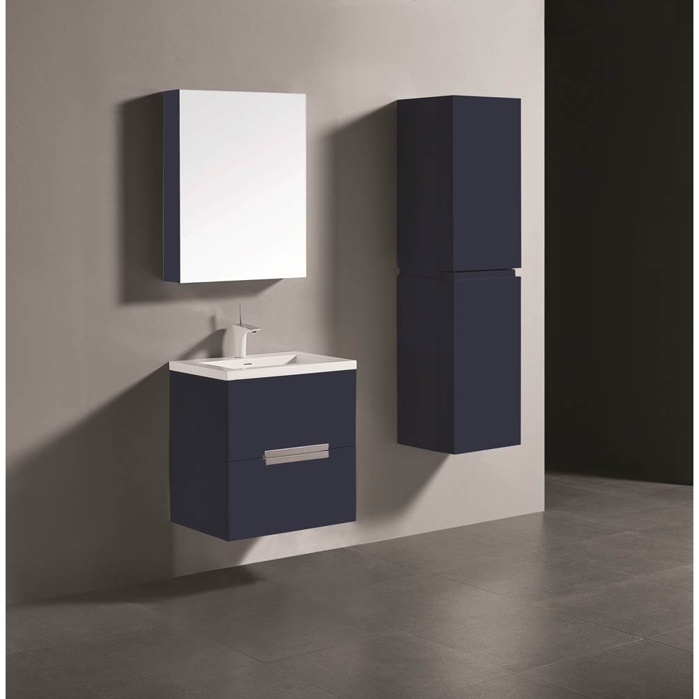 Madeli - Madeli Urban 24'' Wall hung Vanity Cabinet in Sapphire Finish/HW: Brushed Nickel(BN) - Sapphire With Brushed Nickel