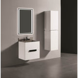 Madeli - Madeli Urban 24'' Wall hung  Vanity Cabinet in White Finish/HW: Satin Brass(SB) - White With Satin Brass