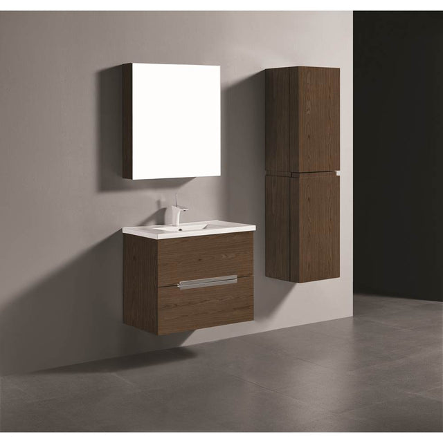 Madeli - Madeli Urban 30'' Wall hung  Vanity Cabinet in Brandy Finish/HW: Polished Nickel(PN) - Brandy With Polished Nickel