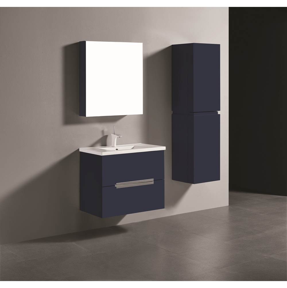 Madeli - Madeli Urban 30'' Wall hung Vanity Cabinet in Sapphire Finish/HW: Satin Brass(SB) - Sapphire With Satin Brass