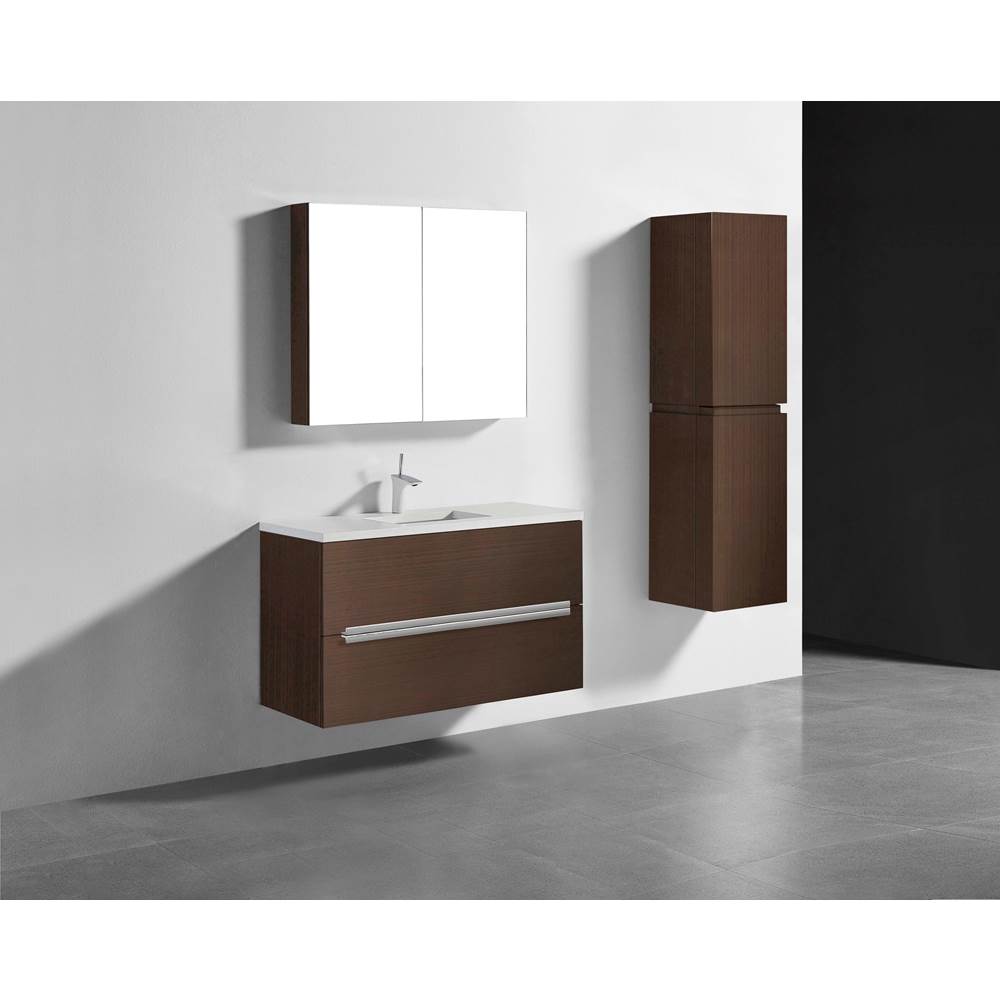 Madeli - Madeli Urban 42'' Wall hung Vanity Cabinet in Walnut Finish/HW: Polished Chrome(PC) - Walnut With Polished Chrome