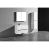 Madeli - Madeli Urban 42'' Wall hung  Vanity Cabinet in White Finish/HW: Matte Black(MB) - White With Matte Black