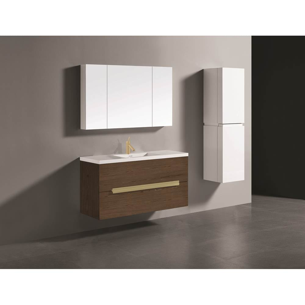 Madeli - Madeli Urban 48C'' Wall hung  Vanity Cabinet in Brandy Finish/HW: Brushed Nickel(BN) - Brandy With Brushed Nickel