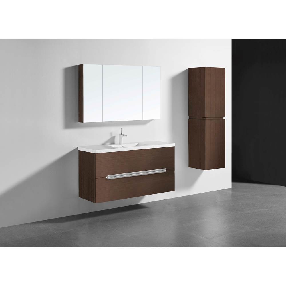 Madeli - Madeli Urban 48C'' Wall hung Vanity Cabinet in Walnut Finish/HW: Polished Chrome(PC) - Walnut With Polished Chrome