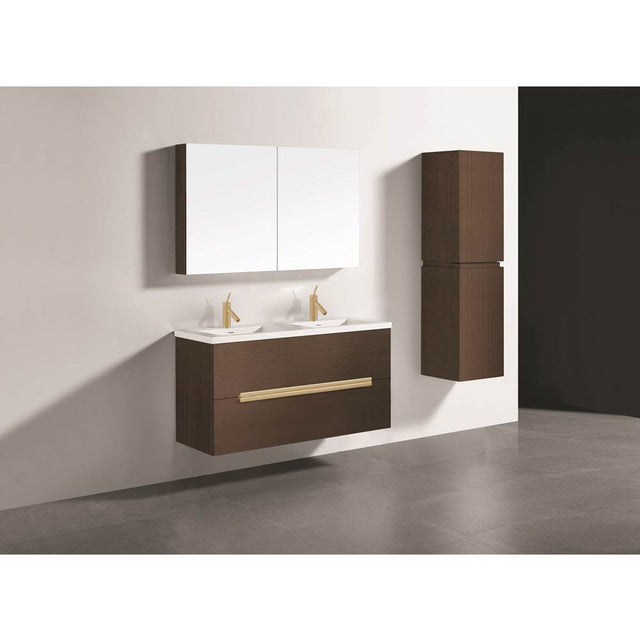 Madeli - Madeli Urban 48D'' Wall hung Vanity Cabinet in Walnut Finish/HW: Brushed Nickel(BN) - Walnut With Brushed Nickel
