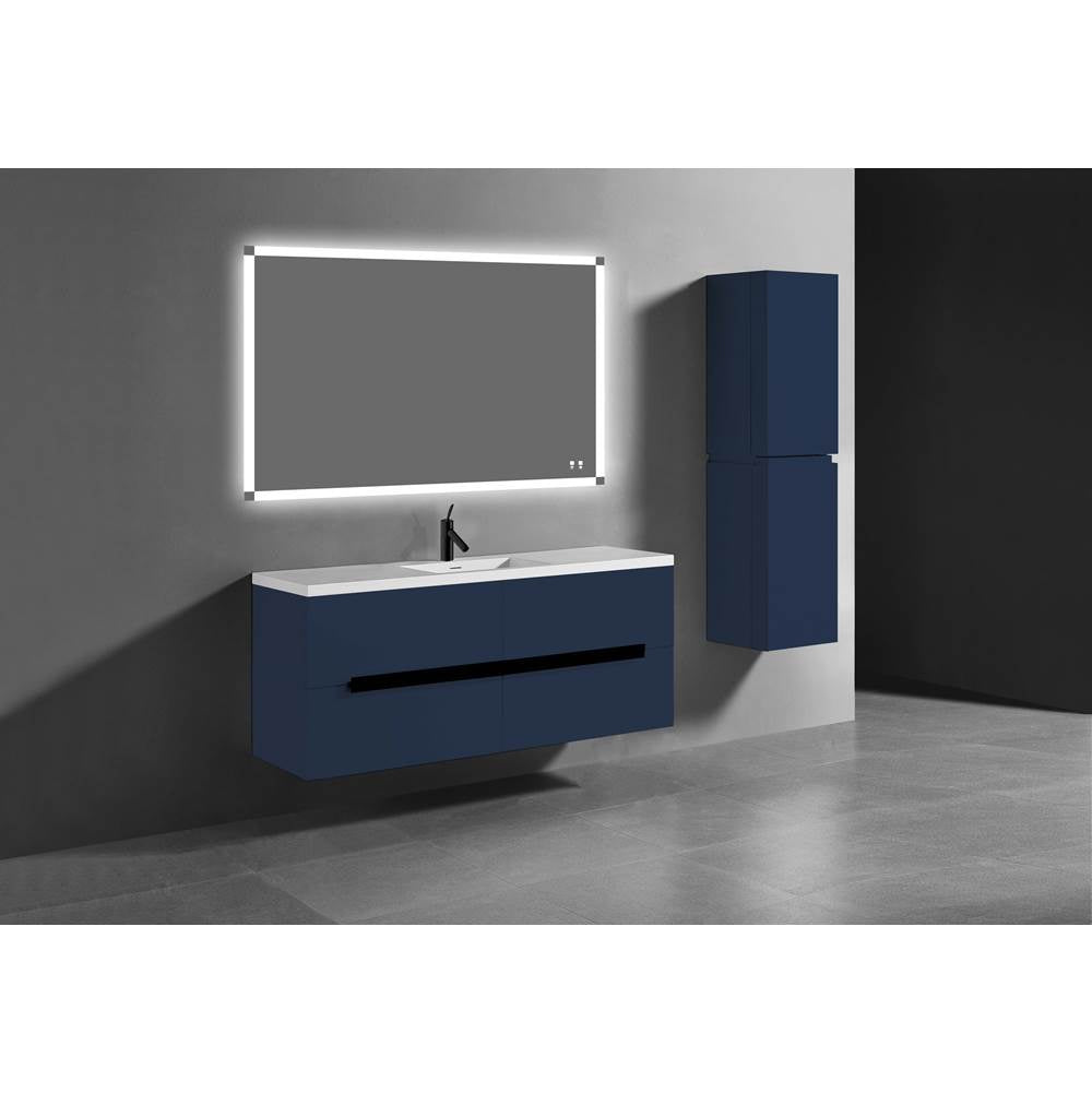Madeli - Madeli Urban 60C'' Wall hung Vanity Cabinet in Sapphire Finish/HW: Polished Chrome(PC) - Sapphire With Polished Chrome