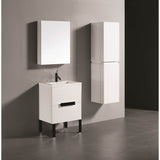 Madeli - Madeli Soho 24'' Free standing Vanity Cabinet in White/HW: Matte Black(MB) - White With Matte Black
