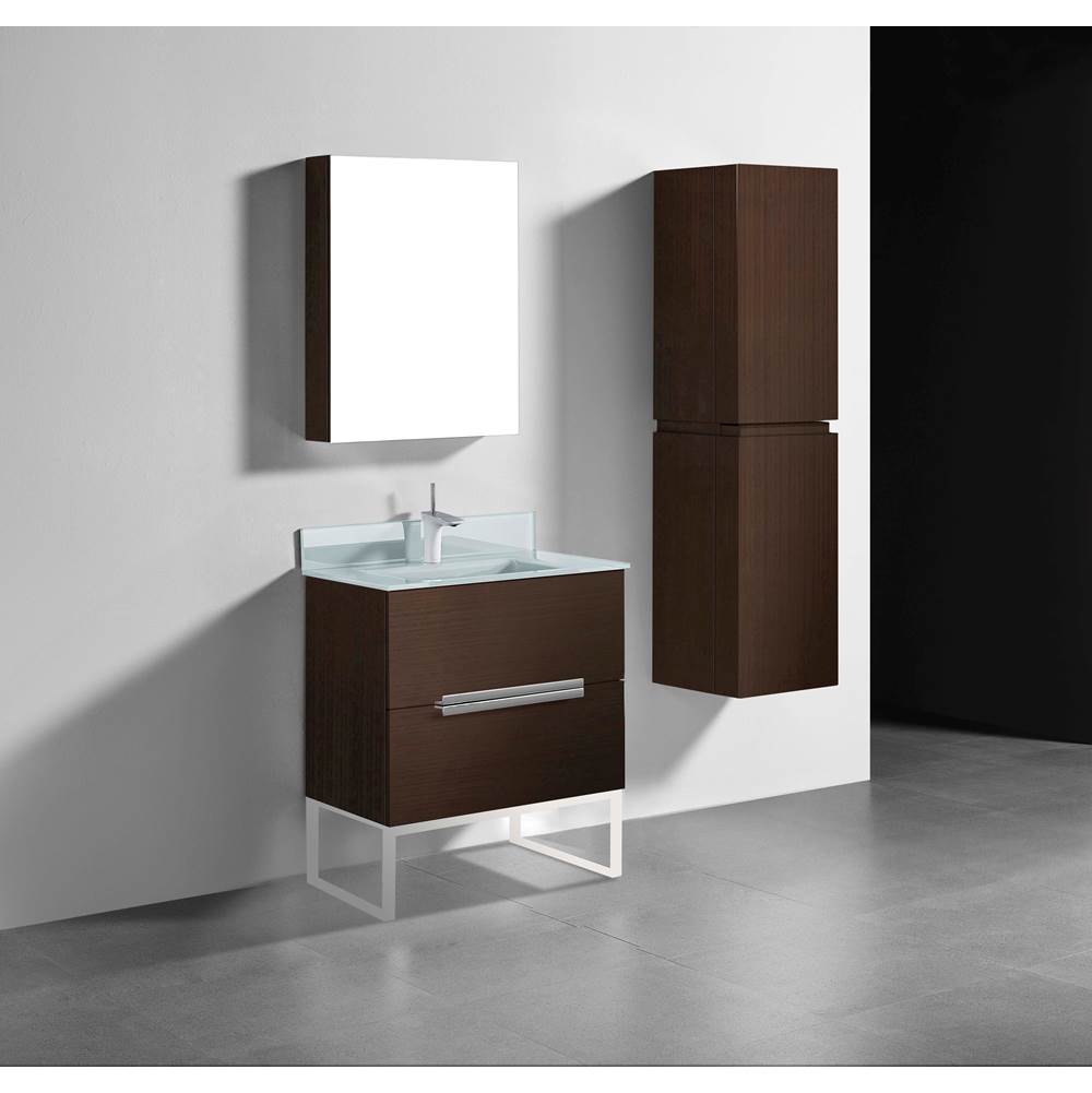 Madeli - Madeli Soho 30'' Free standing Vanity Cabinet in Walnut/HW: Polished Chrome(PC) - Walnut With Polished Chrome