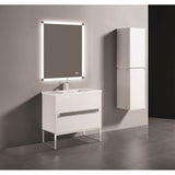 Madeli - Madeli Soho 42'' Free standing Vanity Cabinet in White/HW: Matte Black(MB) - White With Matte Black