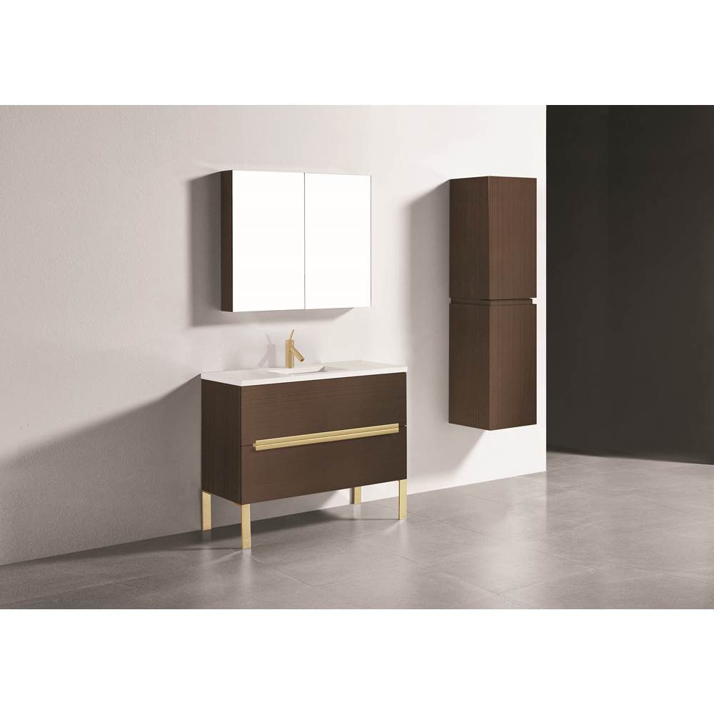 Madeli - Madeli Soho 42'' Free standing Vanity Cabinet in Walnut/HW: Matte Black(MB) - Walnut With Matte Black