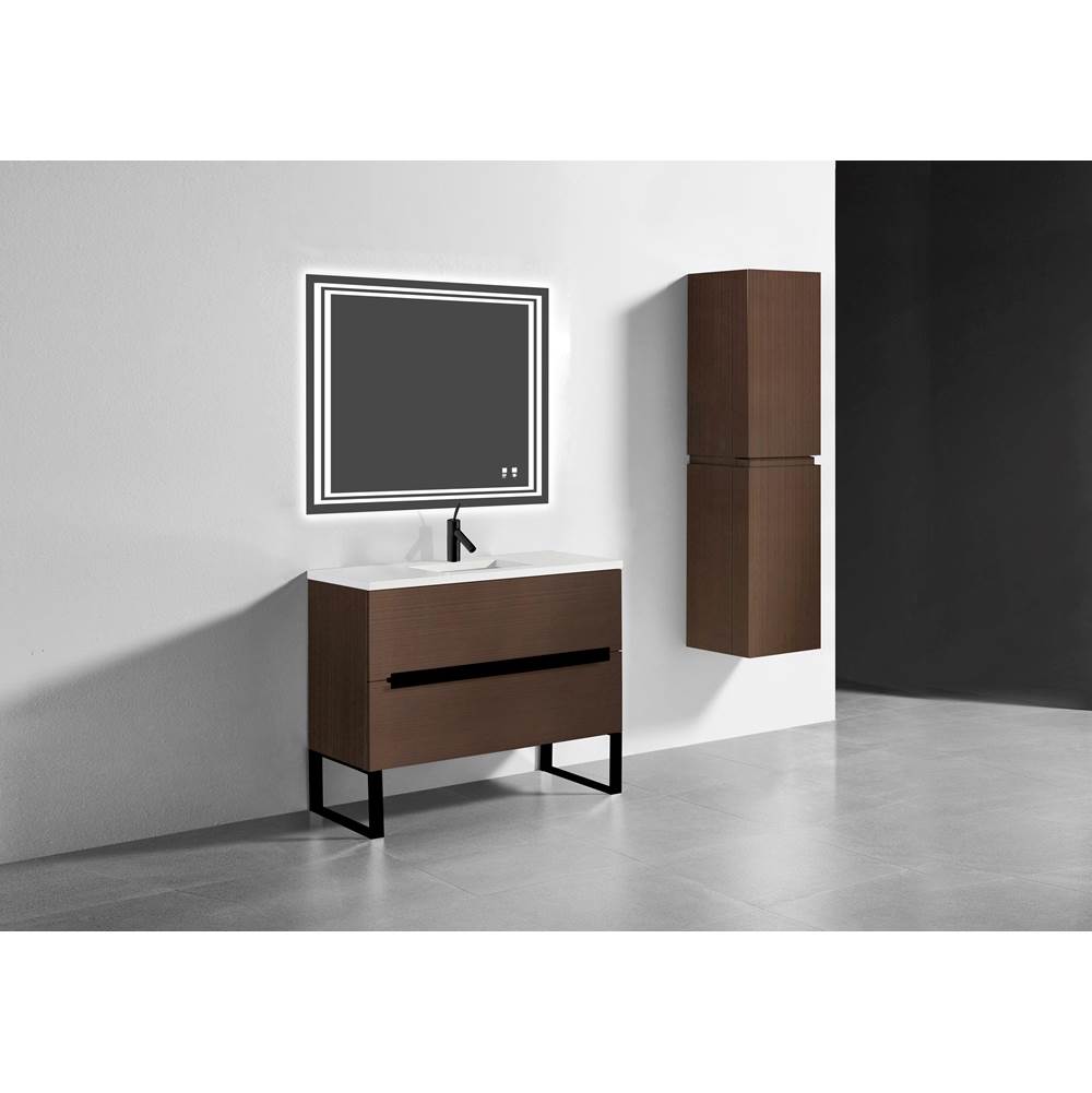 Madeli - Madeli Soho 42'' Free standing Vanity Cabinet in Walnut/HW: Matte Black(MB) - Walnut With Matte Black