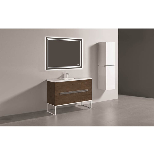 Madeli - Madeli Soho 48C'' Free standing Vanity Cabinet in Brandy/HW: Polished Chrome(PC) - Brandy With Polished Chrome