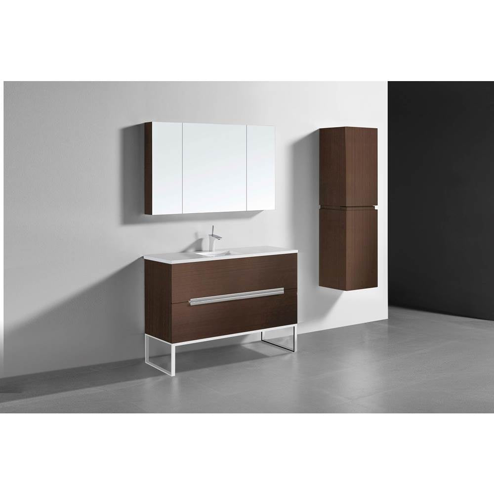 Madeli - Madeli Soho 48C'' Free standing Vanity Cabinet in Walnut/HW: Brushed Nickel(BN) - Walnut With Brushed Nickel