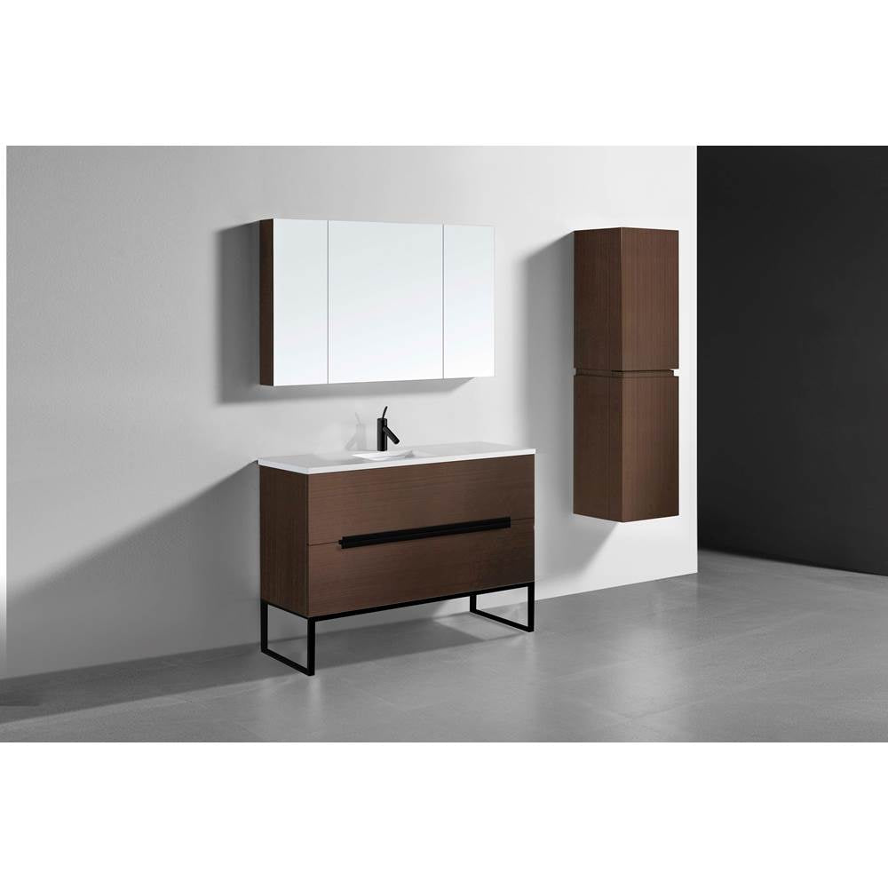 Madeli - Madeli Soho 48C'' Free standing Vanity Cabinet in Walnut/HW: Matte Black(MB) - Walnut With Matte Black