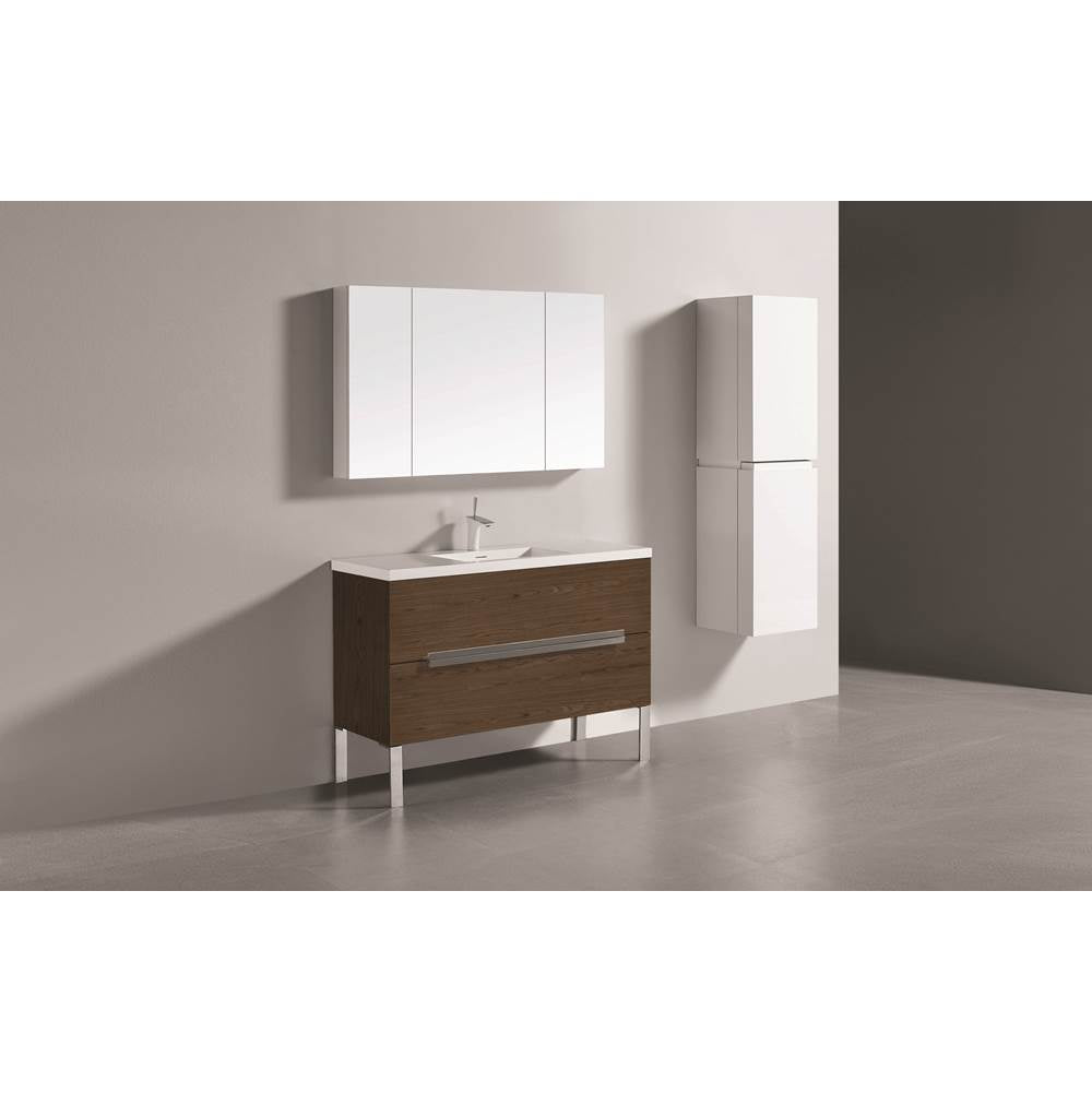Madeli - Madeli Soho 48C'' Free standing Vanity Cabinet in Brandy/HW: Polished Nickel(PN) - Brandy With Polished Nickel